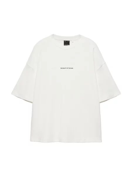 Pull&Bear Tricou gri / gri metalic alb
