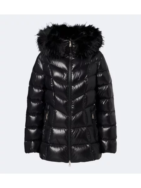 Geacă cu puf Moncler cu glugă negru