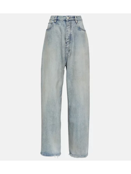 Blugi Balenciaga cu talie înaltă albastru