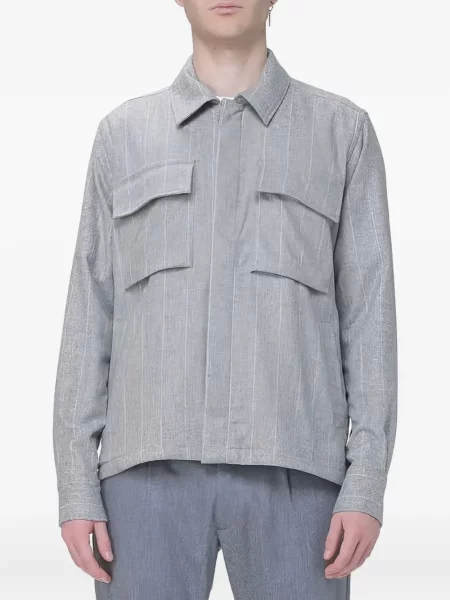 Pruhovaná košile Eleventy šedá
