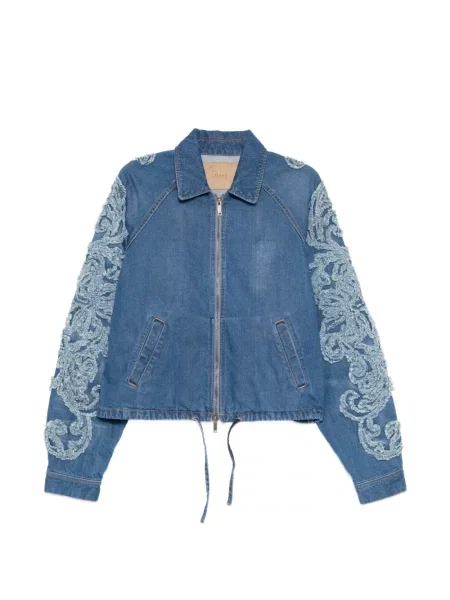 Geacă de blugi Taakk cu broderie albastru