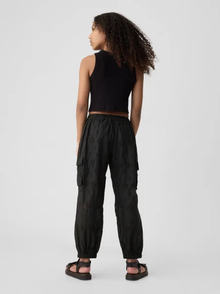 Pantaloni copii Gap negru