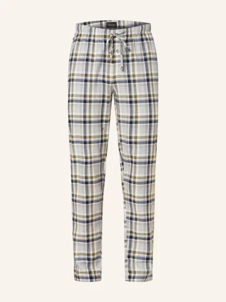 Hanro Pyžamové Kalhoty Cozy Comfort Z Flanelu bílá/ tmavě modrá/ olivová bílé