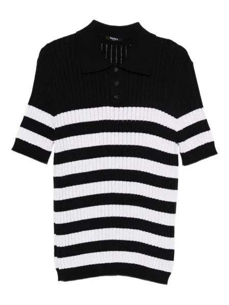 Polo Balmain cu dungi negru