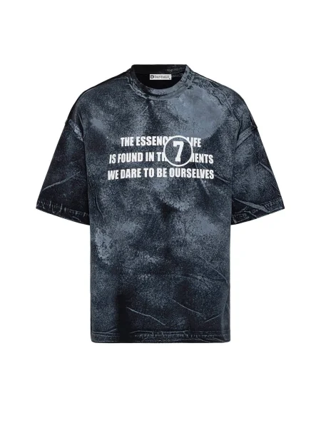 Dandalo Tricou albastru porumbel / negru alb