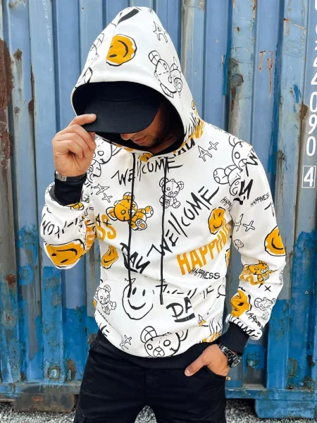 Bluza z kapturem Dstreet biała