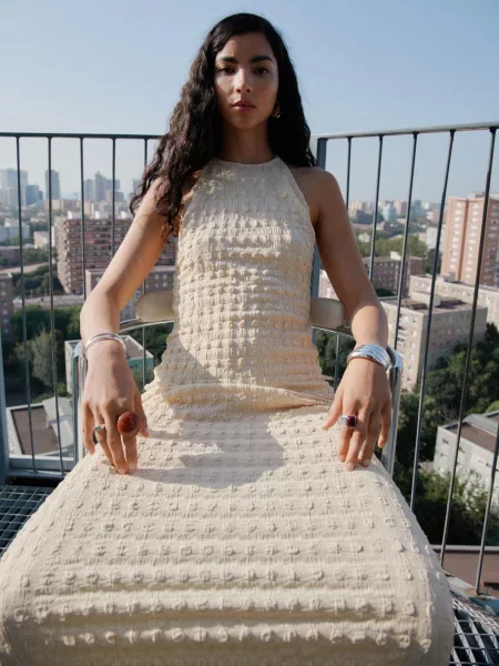 Сукня міді MANGO кремовий