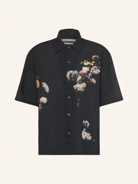 Allsaints Košile S Krátkým Rukávem Fleur Saint Comfort Fit / růžová / žlutá černá