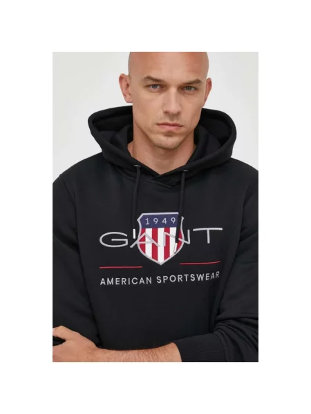 Bluza z kapturem Gant z kapturem czarna