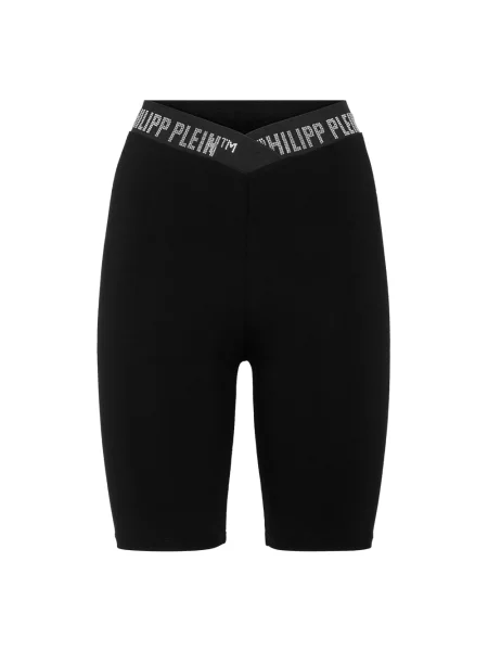 Talia szorty Philipp Plein z wysoką talią z kamieniami czarne