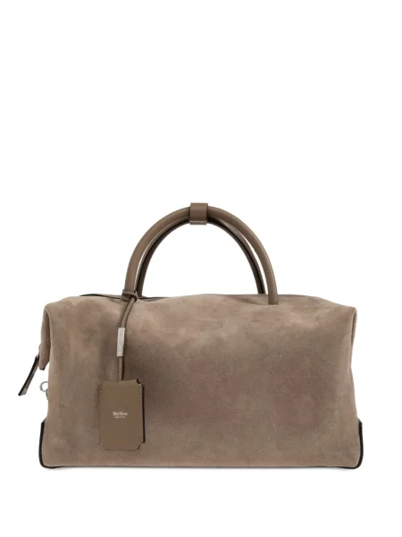 Geantă shopper Max Mara din piele de căprioară