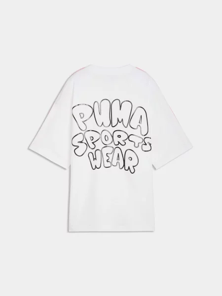 Дитяча Футболка PUMA Oversized Graphic Tee комбінований верх білий