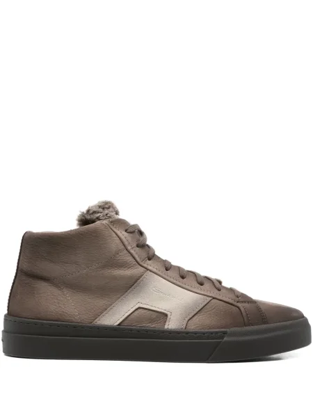 Sneakerși Santoni din piele maro