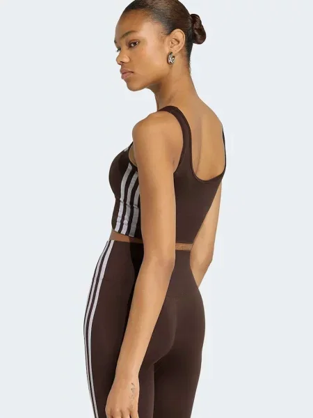 Adidas Originals športová podprsenka Essentials Seamless hnedá