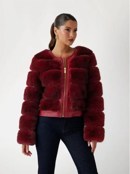 Krzneni plašč Marciano Guess rdeča