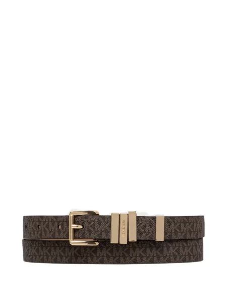 Curea Michael Michael Kors cu autograf cu model zebră maro