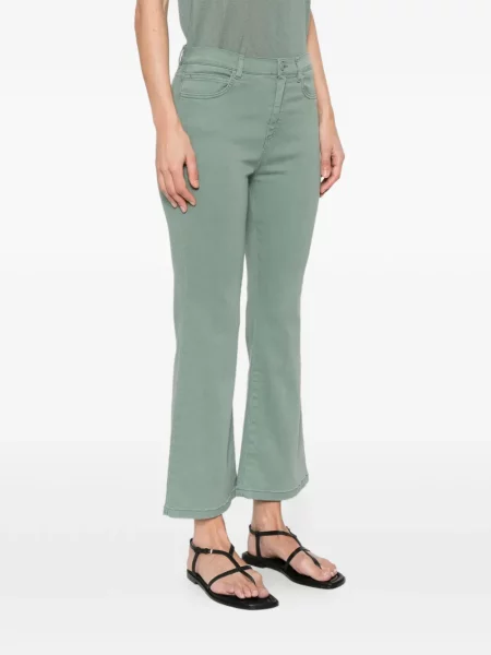 Jeansy Monochrome w jednolitym kolorze o krotszym kroju zielone