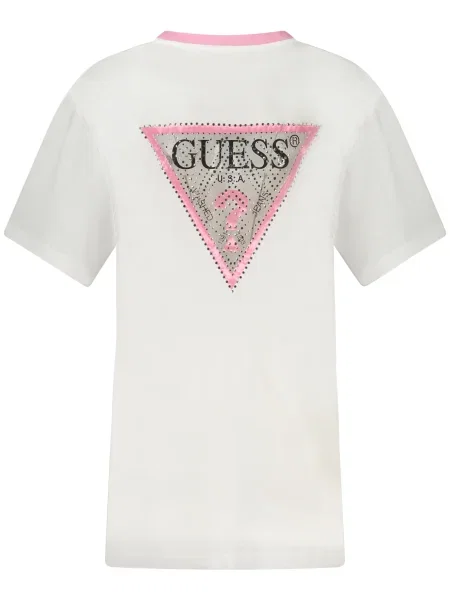 Krótka koszulka Guess biała