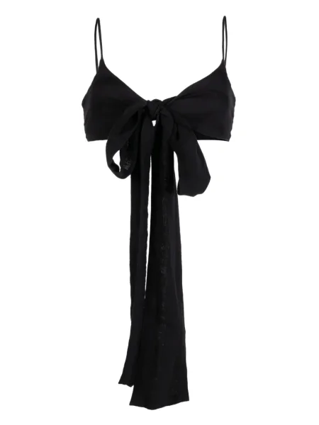 Bikini Solid & Striped z kokardką w paski czarny