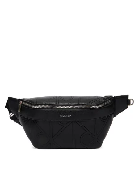 Rankinė ant juosmens﻿ Calvin Klein Emblem Aop Emboss Waistbag juoda