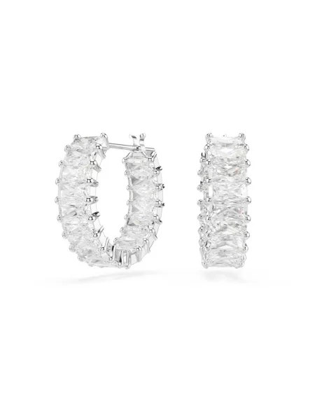 Lniane kolczyki Swarovski biznesowe szare