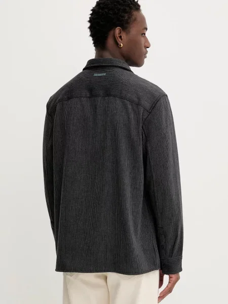 Košile Calvin Klein tmavomodrá relaxed s klasickým límcem
