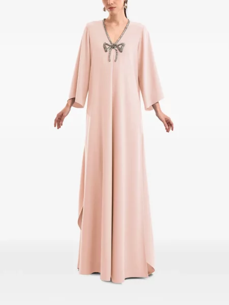 Sukienka maxi Gemy Maalouf z kokardką różowa