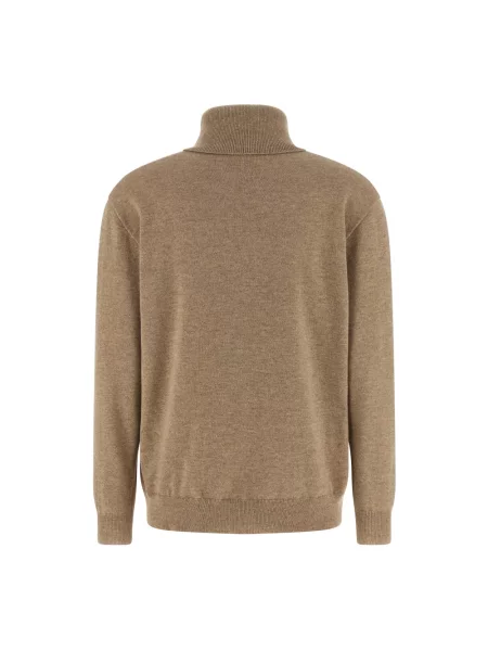 Sweter Brunello Cucinelli kolarski beżowy