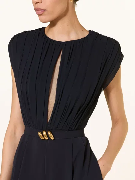 Max Mara Studio Overal Giunchi S Hedvábím tmavě modrá