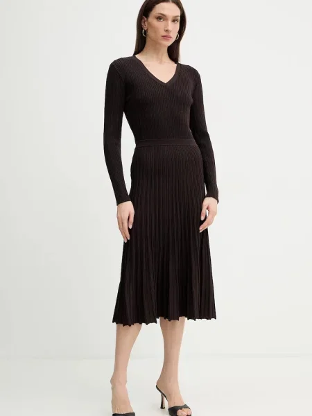 Morgan Rochie tricotat închis maro