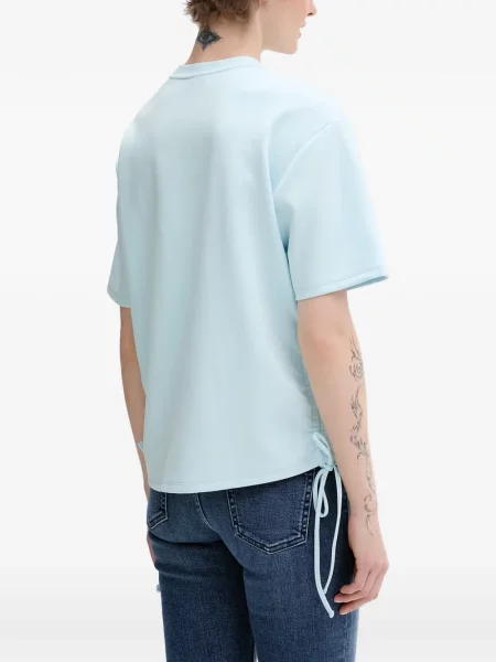 Μπλούζα Karl Lagerfeld Jeans με αυτόγραφο με κορδόνι μπλε