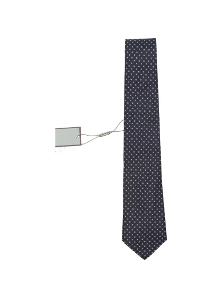 Cravată Canali de mătase cu imprimeu geometric albastru