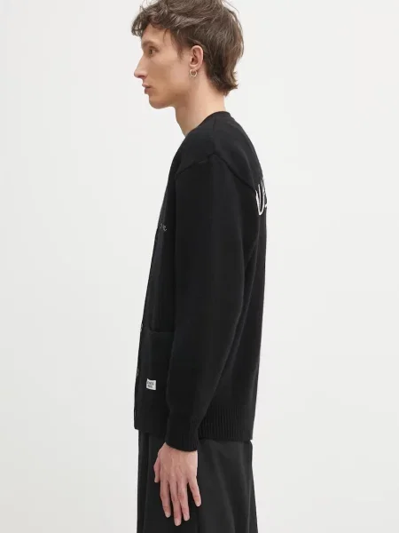 Μάλλινη ζακέτα Wacko Maria Classic Cardigan μαύρο