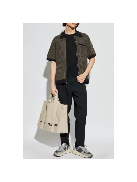 Koszula Rag & Bone w paski z paskiem czarna