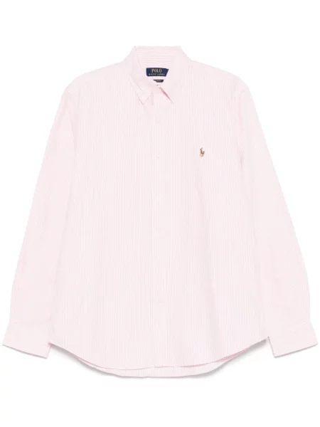 Риза Polo Ralph Lauren бродирана с качулка на райета зелено