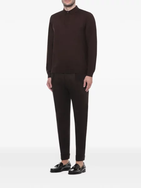 Lung tricou polo Devore maro