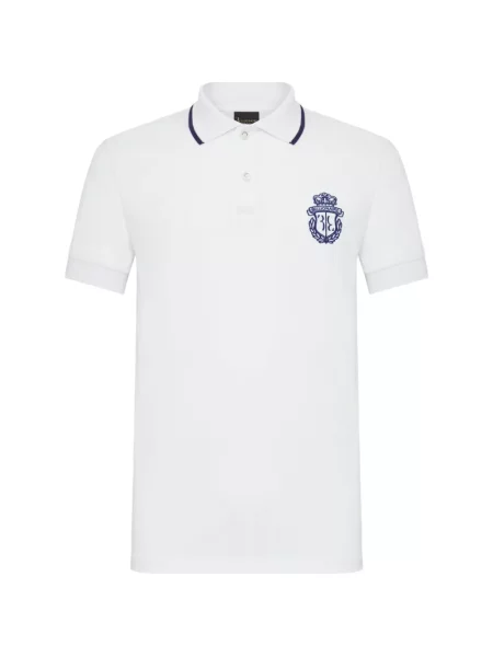 Tricou polo Billionaire cu broderie alb