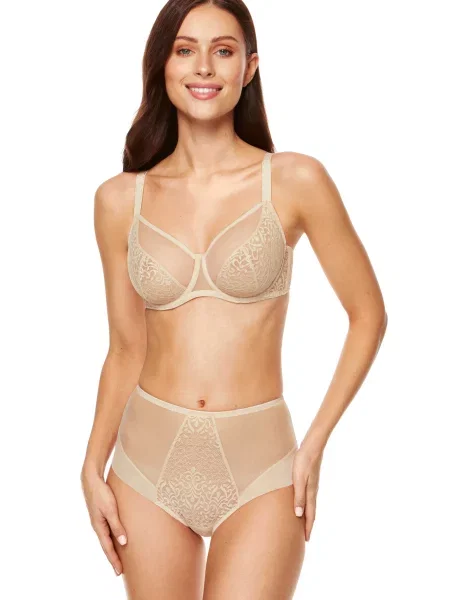 Slipy Gorteks koronkowe beżowe