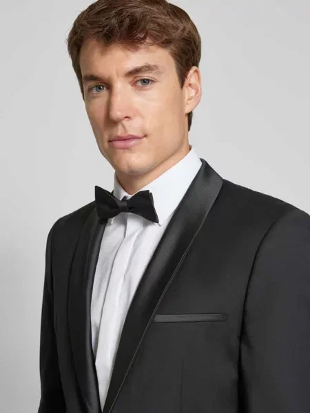 Marynarka o kroju slim fit z brustaszą Hugo czarna