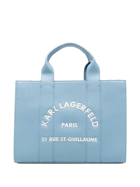 Geantă Karl Lagerfeld cu broderie albastru