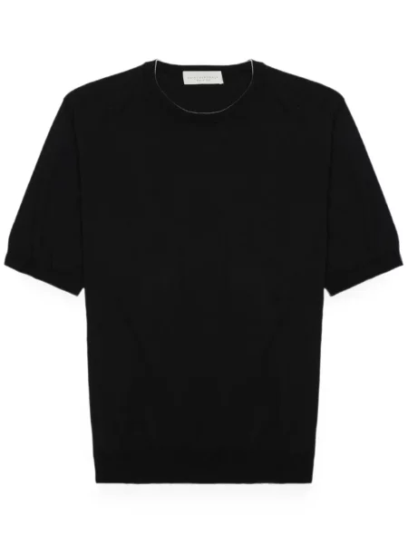 Scurt tricou Luigi Gentile cu decolteu rotund negru