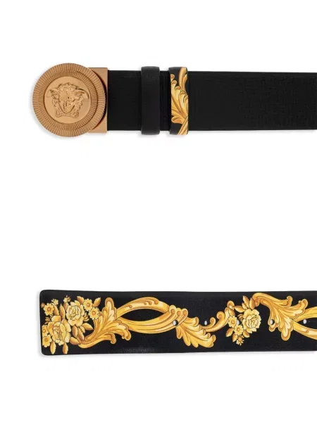 Cu centură curea Versace din piele cu cataramă negru