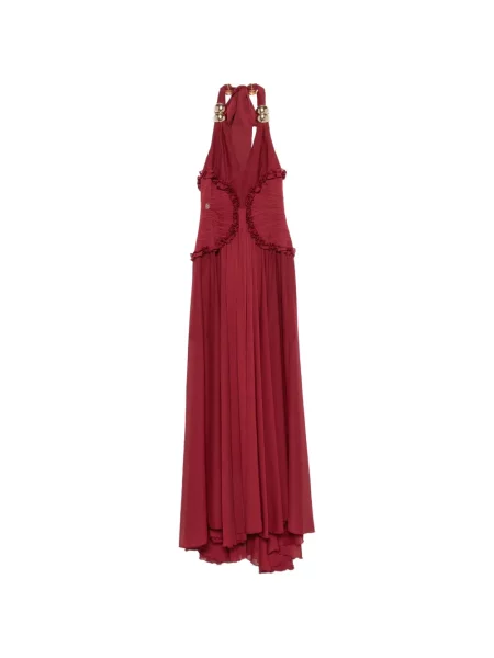 Rochie maxi Babylone Paris cu volane roșu