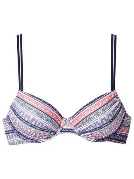 S.Oliver Bikini zgornji del marine / turkizna / svetlo roza bela