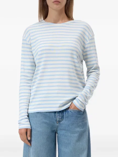 Lung tricou Closed cu dungi alb