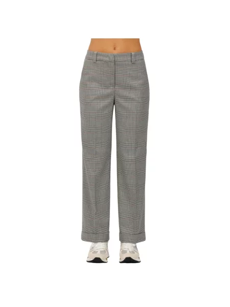 Spodnie Via Masini 80 w kratkę szare