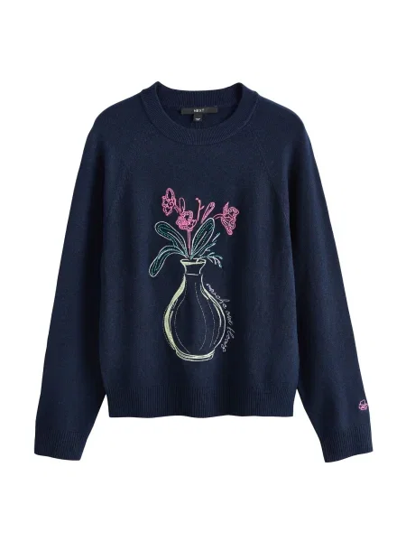 Next Pulover bleumarin / smarald / pastel / roz deschis verde