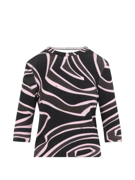 Pulover Pucci cu imagine cu spatele deschis negru