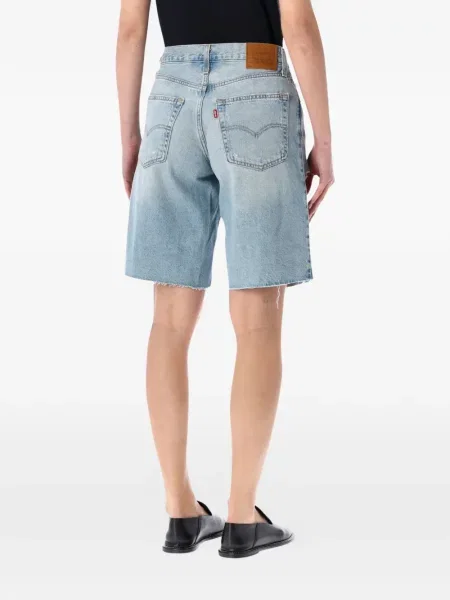 Udo szerokie szorty jeansowe Levi's z przetarciami niebieskie