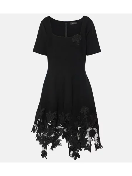 Pleten pletena obleka Oscar De La Renta črna